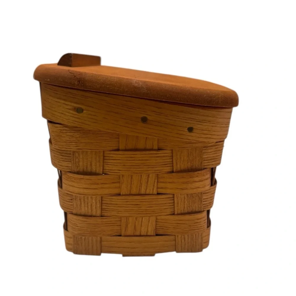Peterboro Basket Co Rectangular Basket Woven Storage ASH with Lid USA